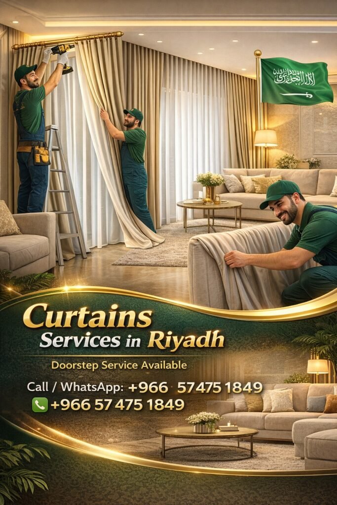 curtains installation riyadh service in modern home