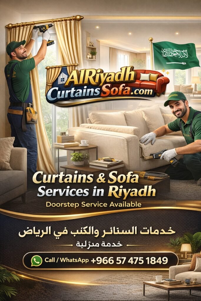 blackout curtains installation riyadh bedroom