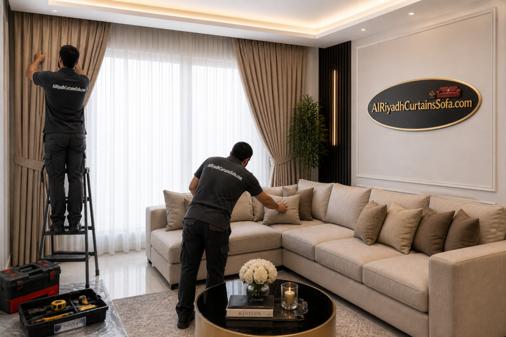Best curtain sofa designs in Riyadh installation and home setup service